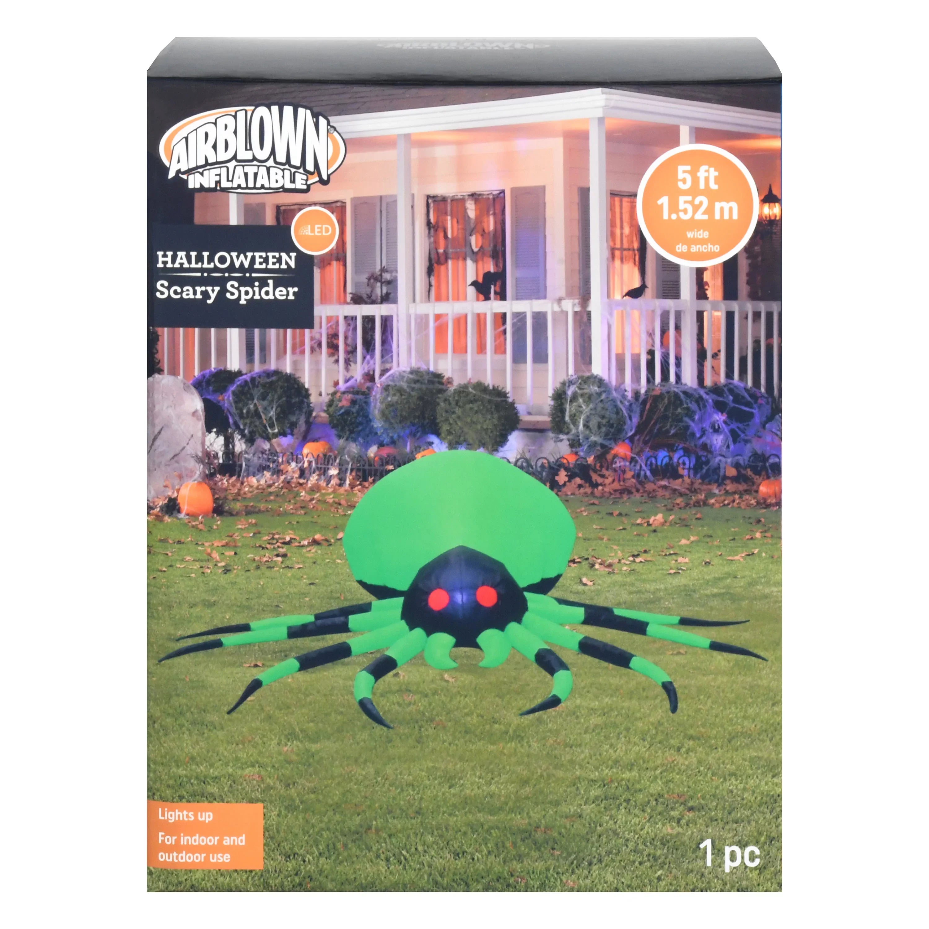 Airblown Inflatables 4FT Halloween Inflatable Green Spider
