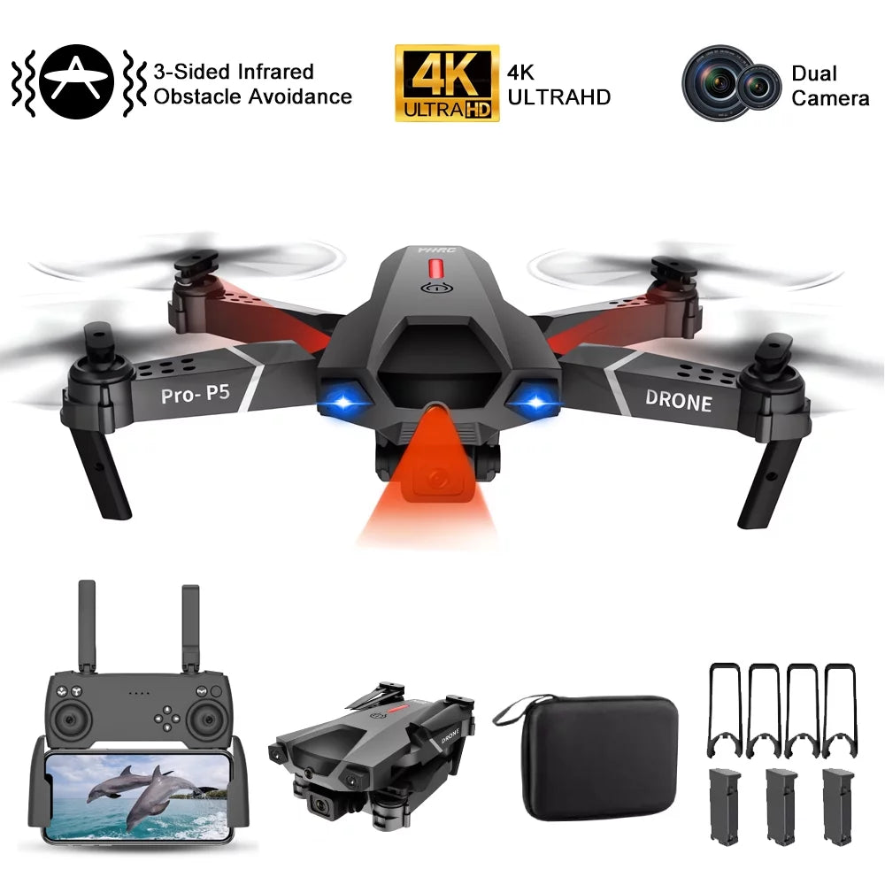 Drone with 4K Dual Camera for Adults and Kids, Foldable Mini Drone Beginners Toys with 3 Batteries for boys 8 - 10 years, Toys Gifts for Kids Ages 7 8 9 10 11 12 13 14 Year Old