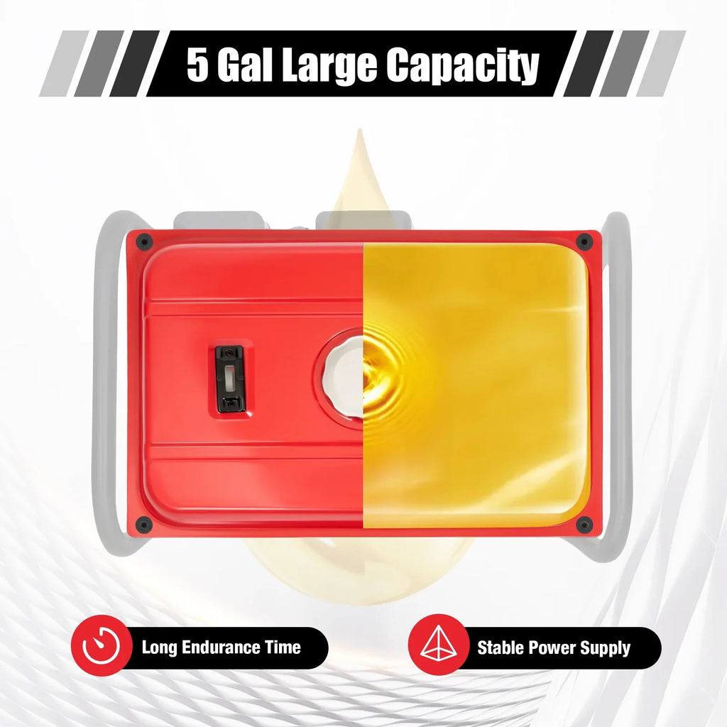 5 Gallon Generator Fuel Tank Red Universal Fuel Tank for EC2500 18.9 Liter Equipment