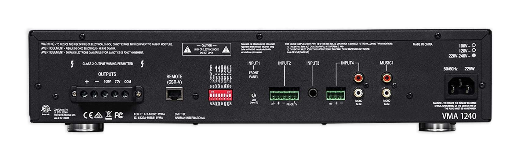 VMA1240 Commercial/Restaurant 240W 70v Amplifier+(6)  5.25" Wall Speakers