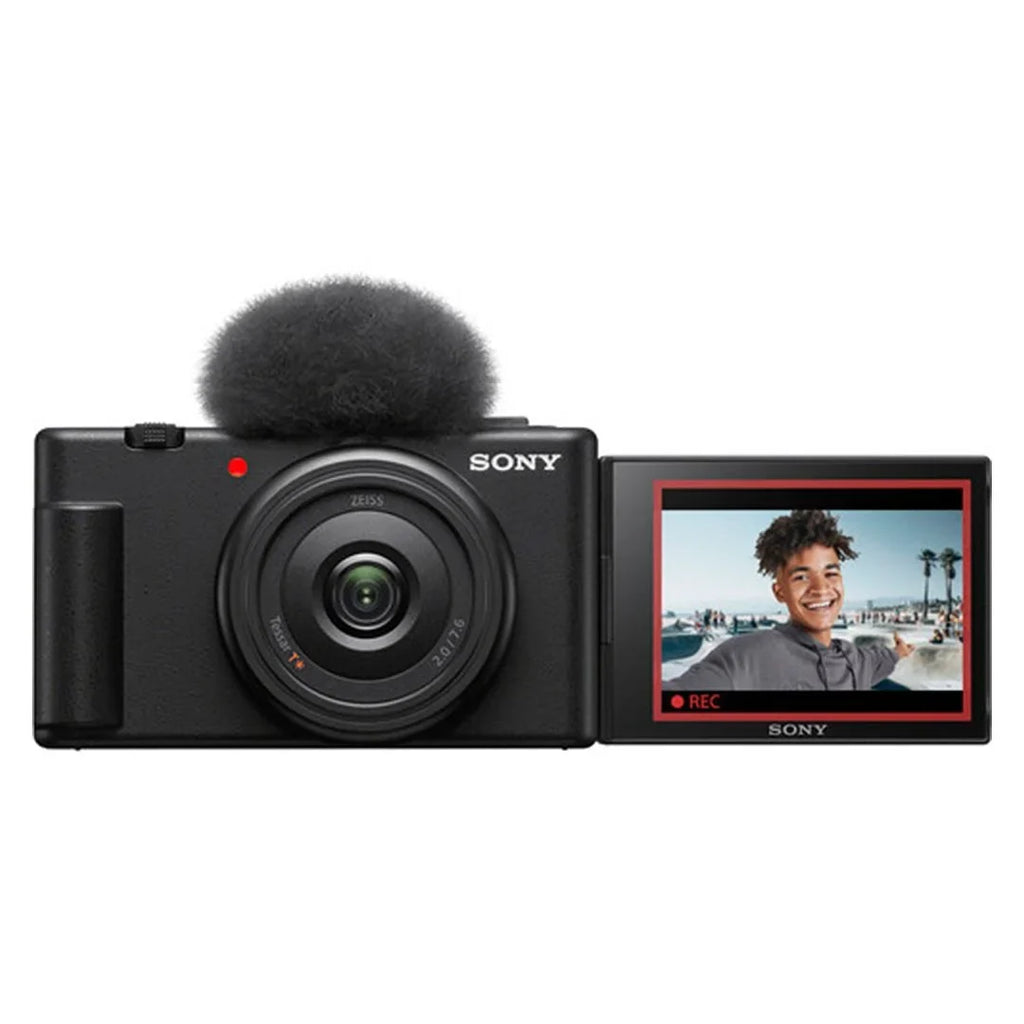 Sony -1F Vlogging Camera (Black) with SanDisk 64GB Memory Card + Tripod + ZeeTech Accessory Bundle
