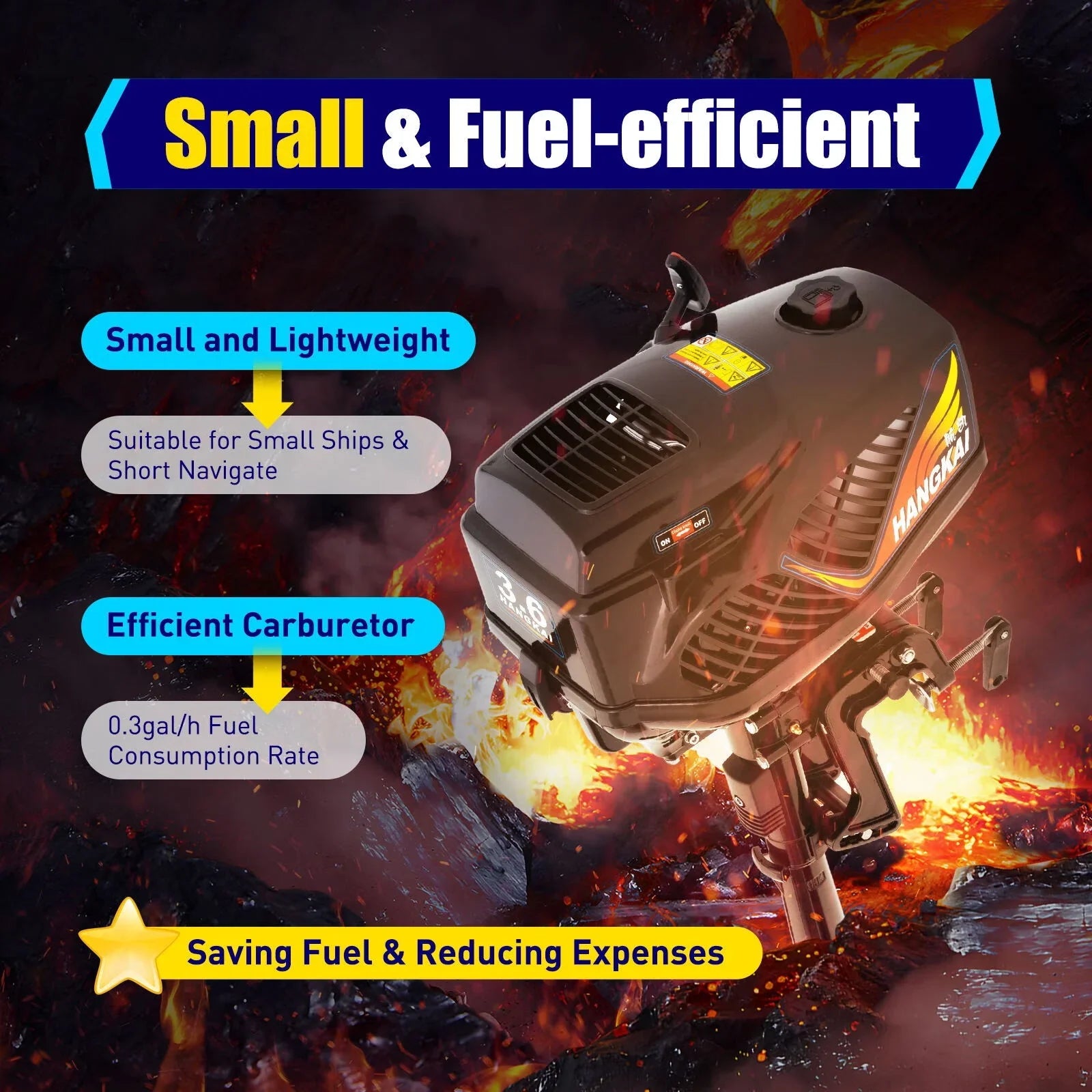 3.6HP 2 Stroke Outboard Motor,Trolling Boat Engine Motor for Fishing Aquaculture Outdoor Adventure Boat