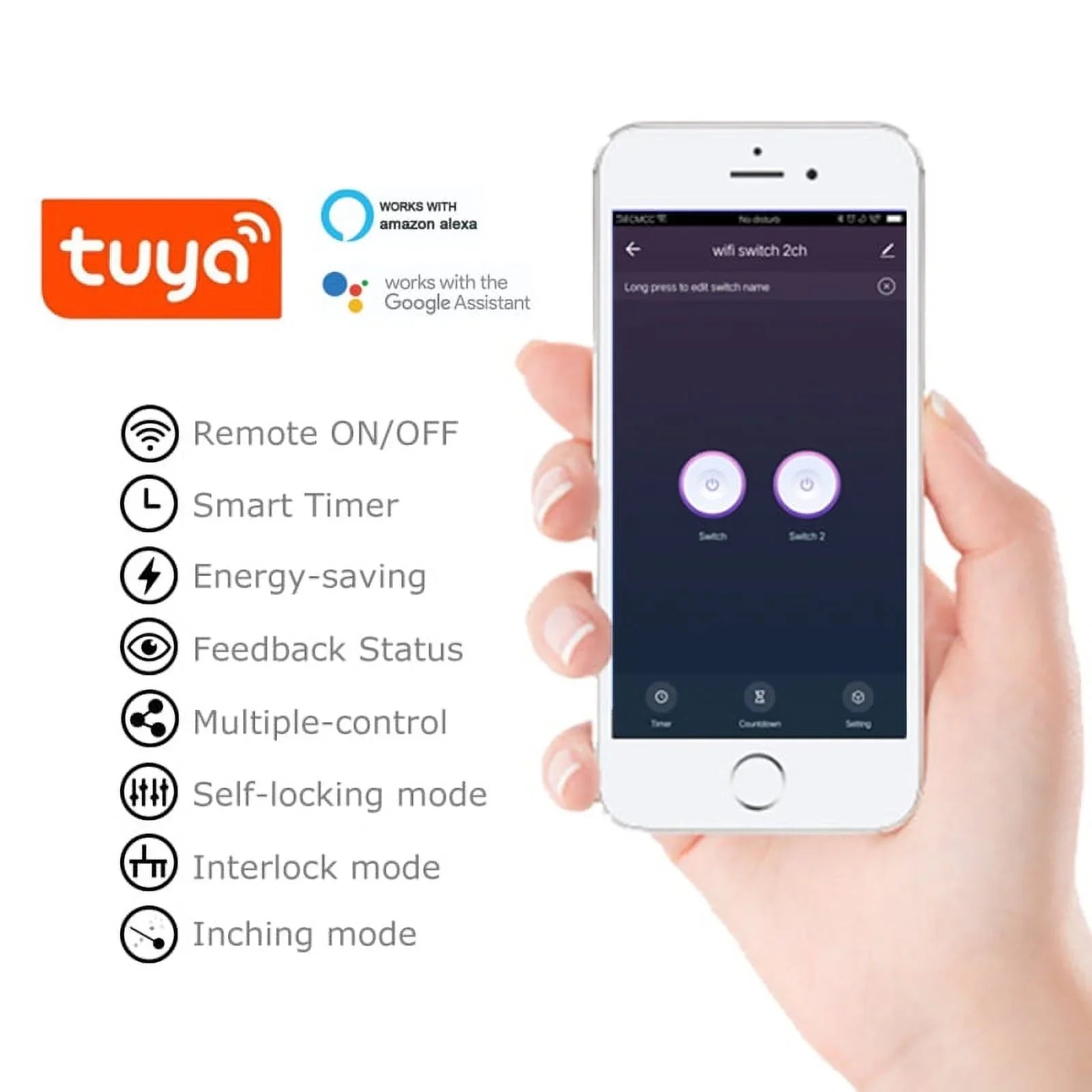 WiFi Relay Tuya Smart Switch Module 12V Smart life  Remote Control Timer  Inching Self-Locking Work with Alexa Google Home