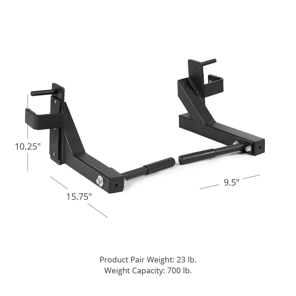 Titan Fitness X-3 Series Dip Bars, J-Hook Style Rack Mounted Dip Attachment, 880  Capacity, Fits 3” X 3” Tubular Steel