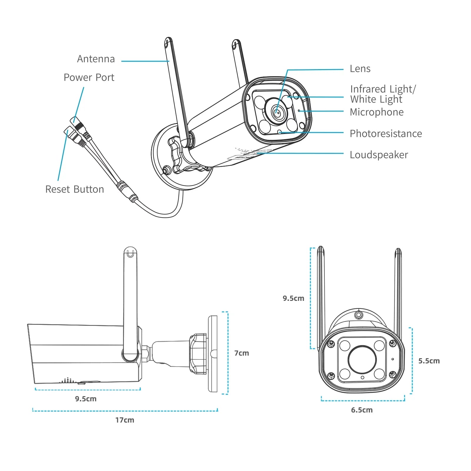 Toguard SC27 2K/3MP  Security Camera System Outdoor with 7" Monitor Bullet Surveillance Camera WiFi Wireless Connector
