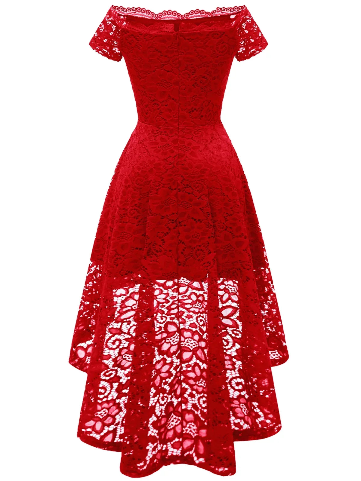Dressystar Women Lace Bridesmaid Dress Female Knee-Length Hi-Lo Cocktail Party Dress