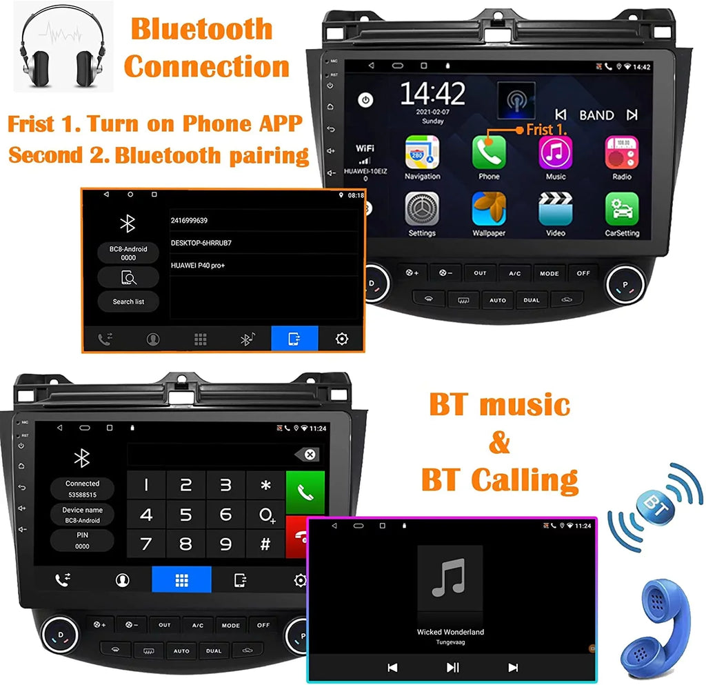 Binize Car Stereo Featuring  CarPlay&Android Auto 10 Inch Android10 for Honda Accord 7th 2003 2004 2005 2006 2007