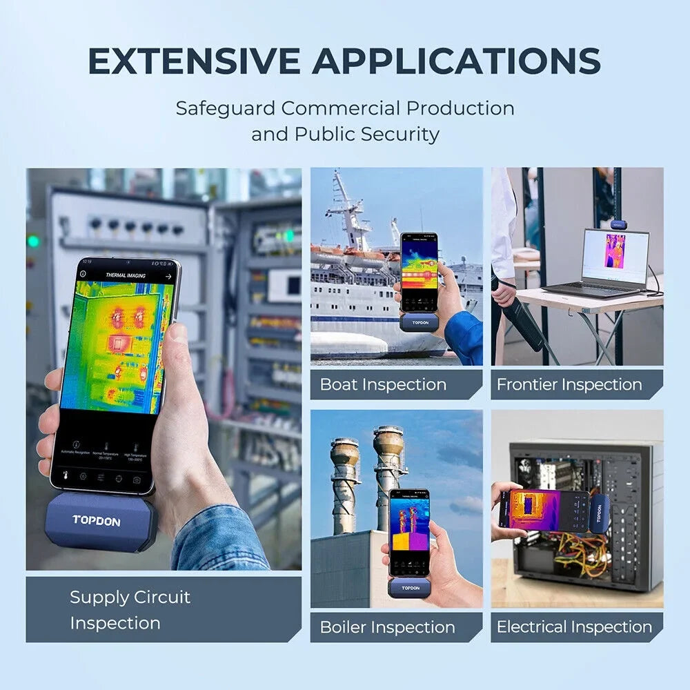 TC001 Thermal Imaging Camera, 256x192  High Resolution, Optimized Temperature Accuracy for , Smartphones & Tablets
