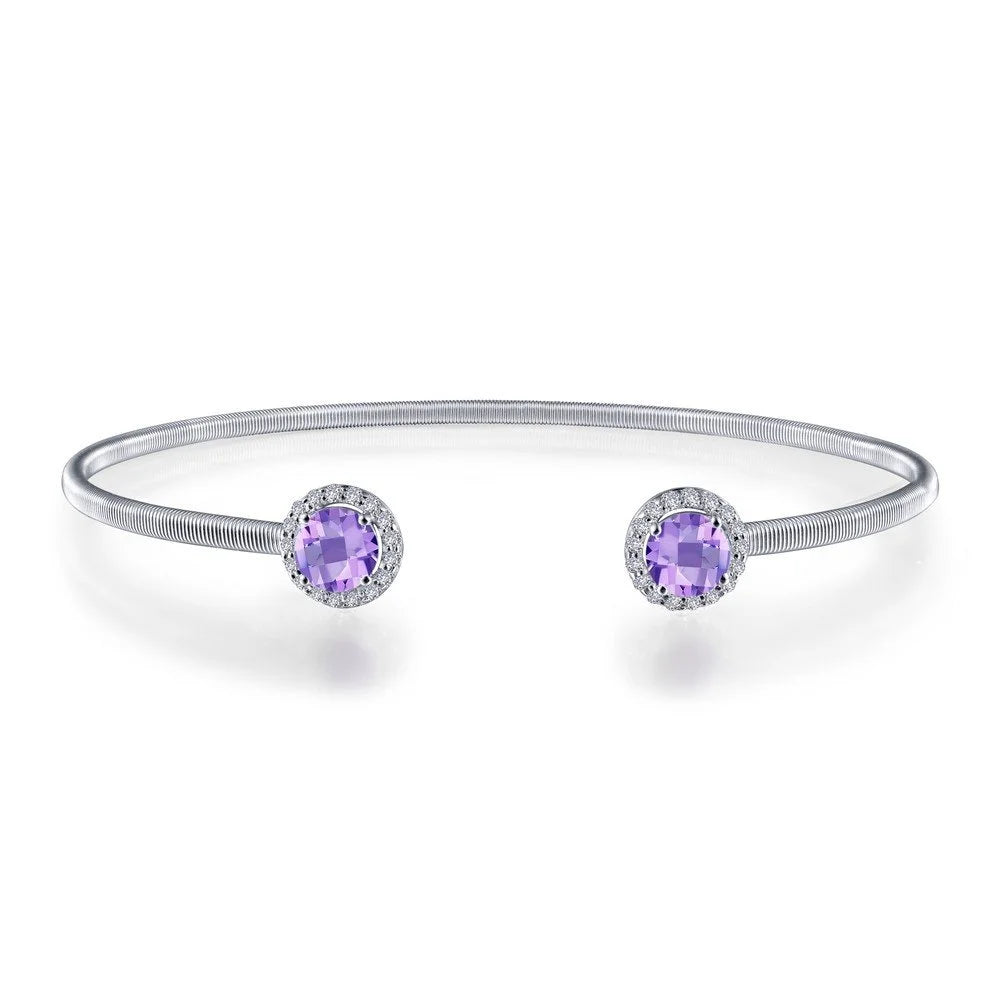 Lafonn Birthstone Sterling Silver Platinum Plated Lassire  Bracelet (Appx : 1.26 cts.)