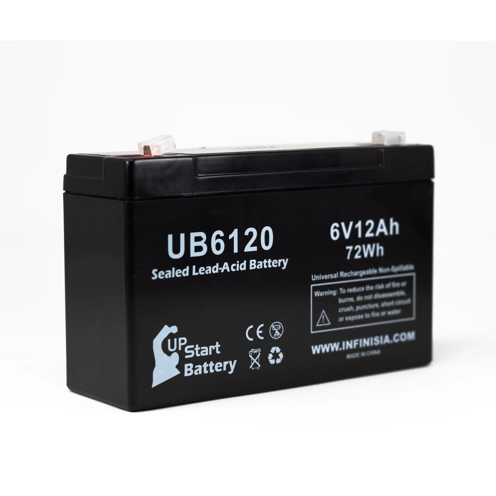 4x Pack - Compatible Tripp-Lite 850 Battery - Replacement UB6120 Universal Sealed Lead Acid Battery (6V, 12Ah, 12000mAh, F1 Terminal, , ) - Includes 8 F1 to F2 Terminal Adapters