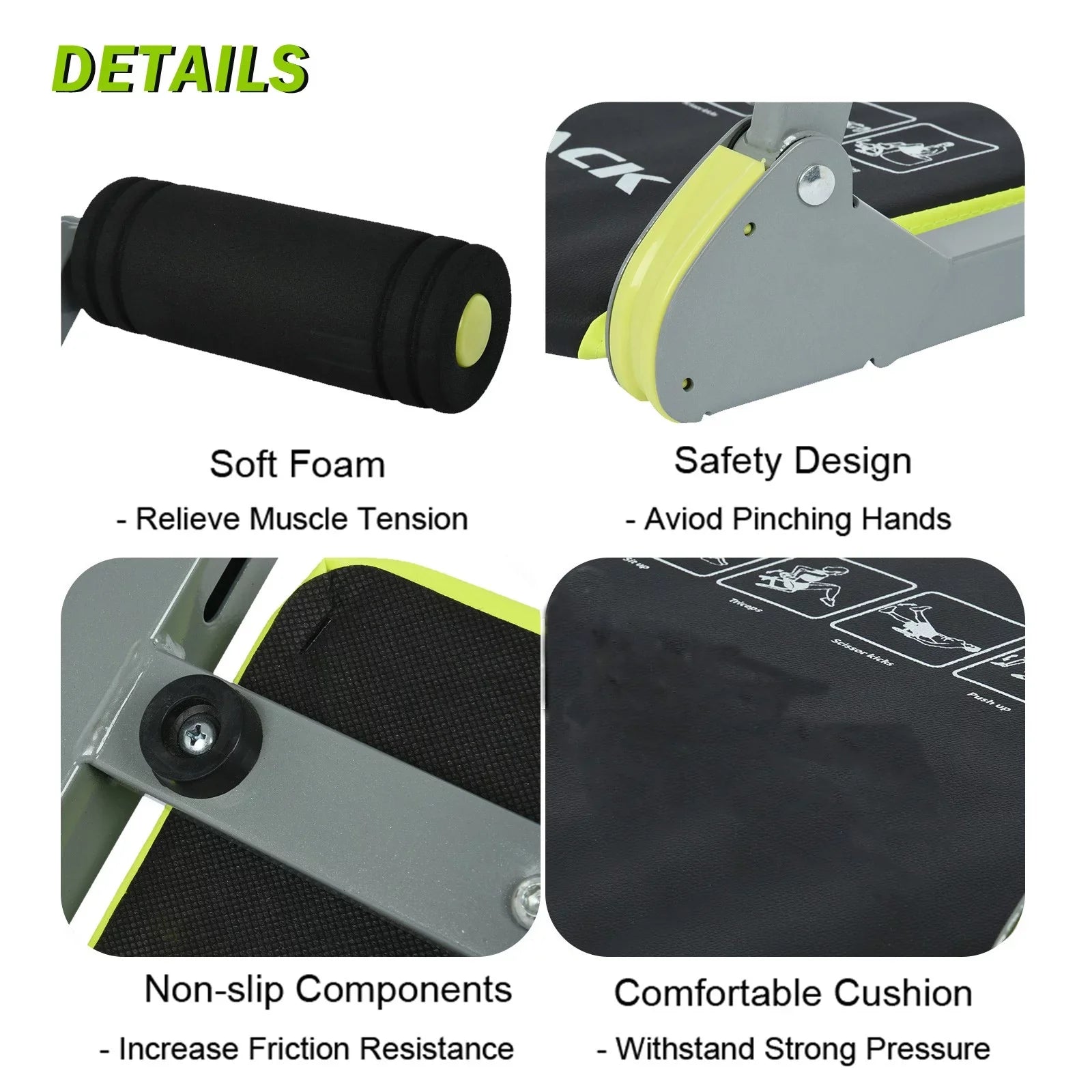 Cardio Home Abdominal Trainers with Resistance Bands and Fitness Guide, Cardio Body Muscle Toning Core Strength Fitness Equipment Muscles Building Exercises