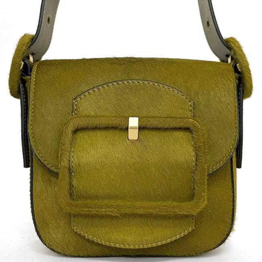 Pre-Owned Tory Burch Bag Green Half Moon Harako Leather   Flap Belt Women's (Good)