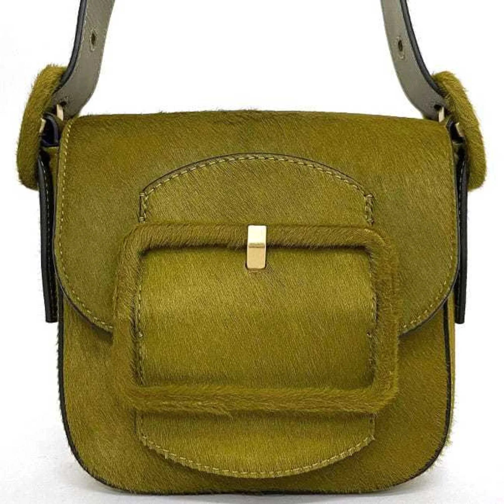 Pre-Owned Tory Burch Bag Green Half Moon Harako Leather   Flap Belt Women's (Good)