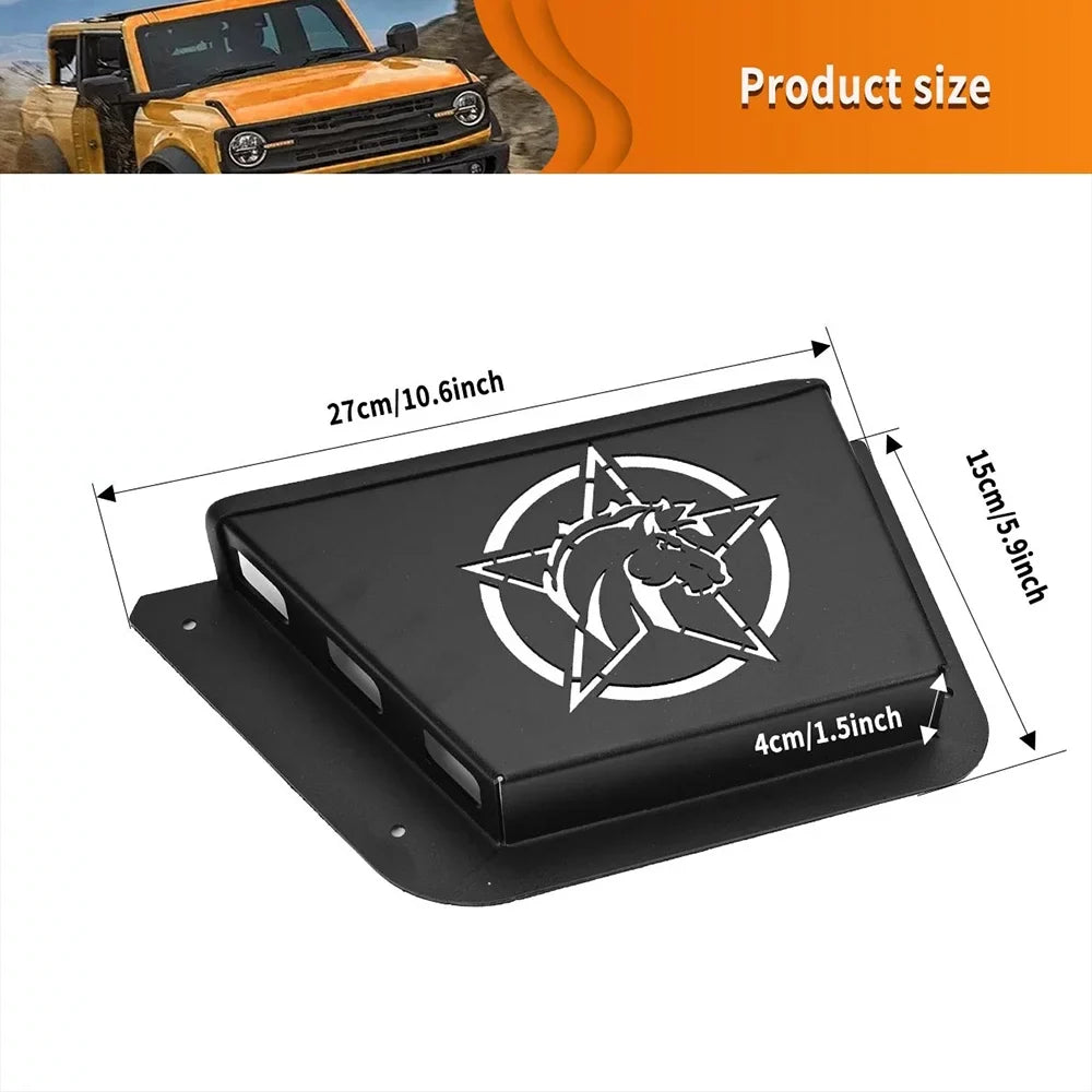 Rear Door Panel Pocket Organizer Box for Ford for Bronco 2/4 Door 2021+(- ), Black Metal Water Proof Dust Proof Scratch Resistance,1 Pair