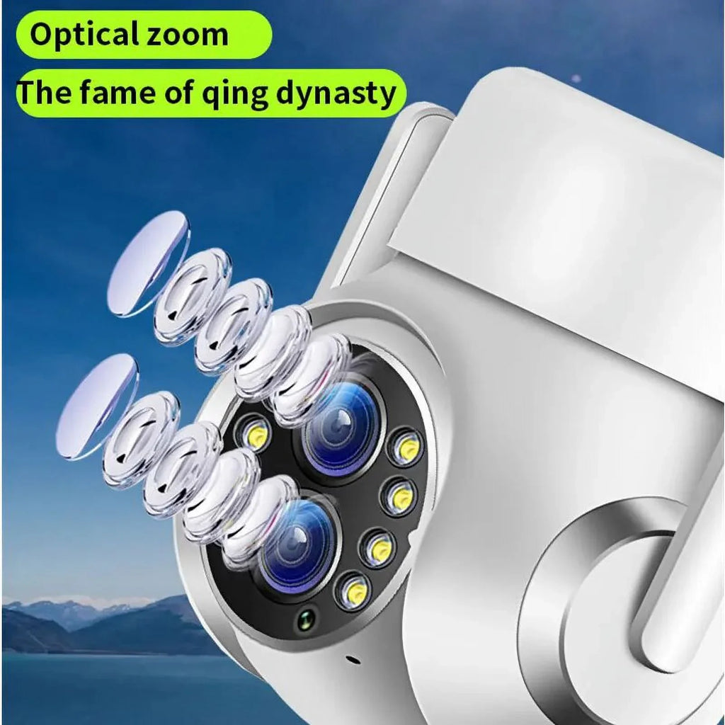 15x Zoom Outdoor Wireless Camera WiFi Surveillance Cameras 1080P Dual Lens Color Night Vision Audio Intercom  Security