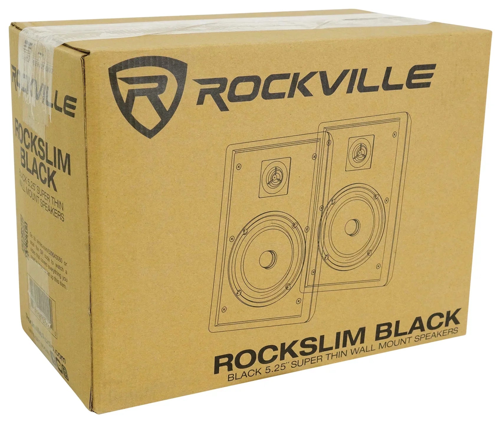 Rockville RPA40BT 4-Room Home Audio Kit Receiver+(8) Black Slim Wall Speakers