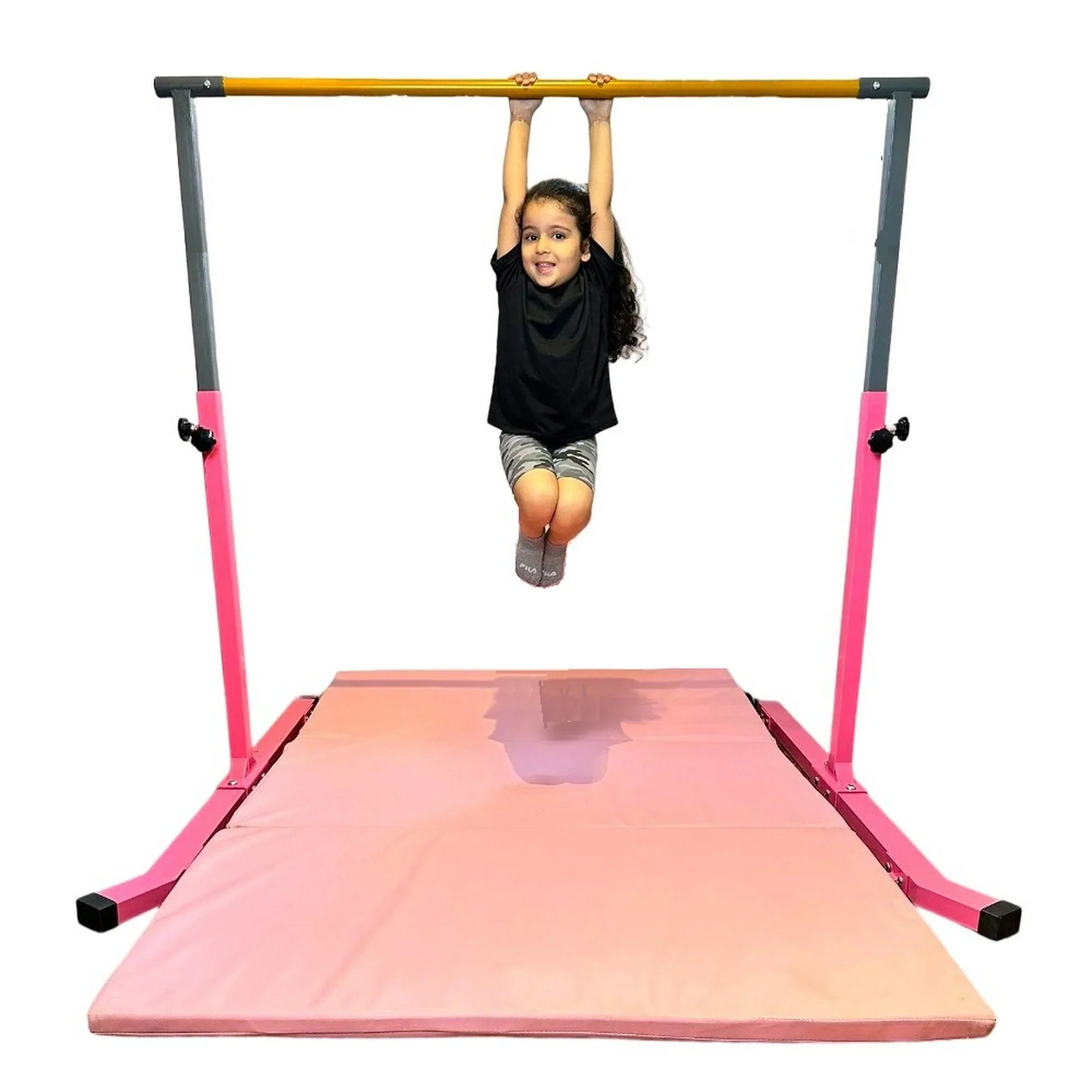 5 Star- Pink Gymnastics Kip Bar: Adjustable 3-5 , Junior Training, Heavy Duty, Home Gym Equipment