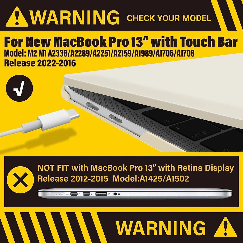 Compatible with 2023 2022 M2 MacBook Pro 13 Inch Case 2021-2016 M1 A2338 A2289 A2251 A2159 A1989 A1706 A1708,