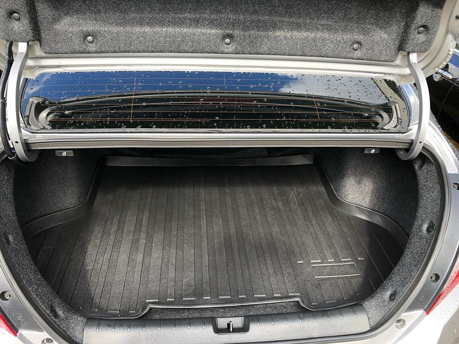 Cargo Liner – Trunk Mat for Honda Civic Sedan 2016-2021 – Weather-Resistant Trunk Mats for Cars with Raised Lip – Non-Slip Car Trunk Mat Rubber – Easy to Install – Laser Pre-Cut Design