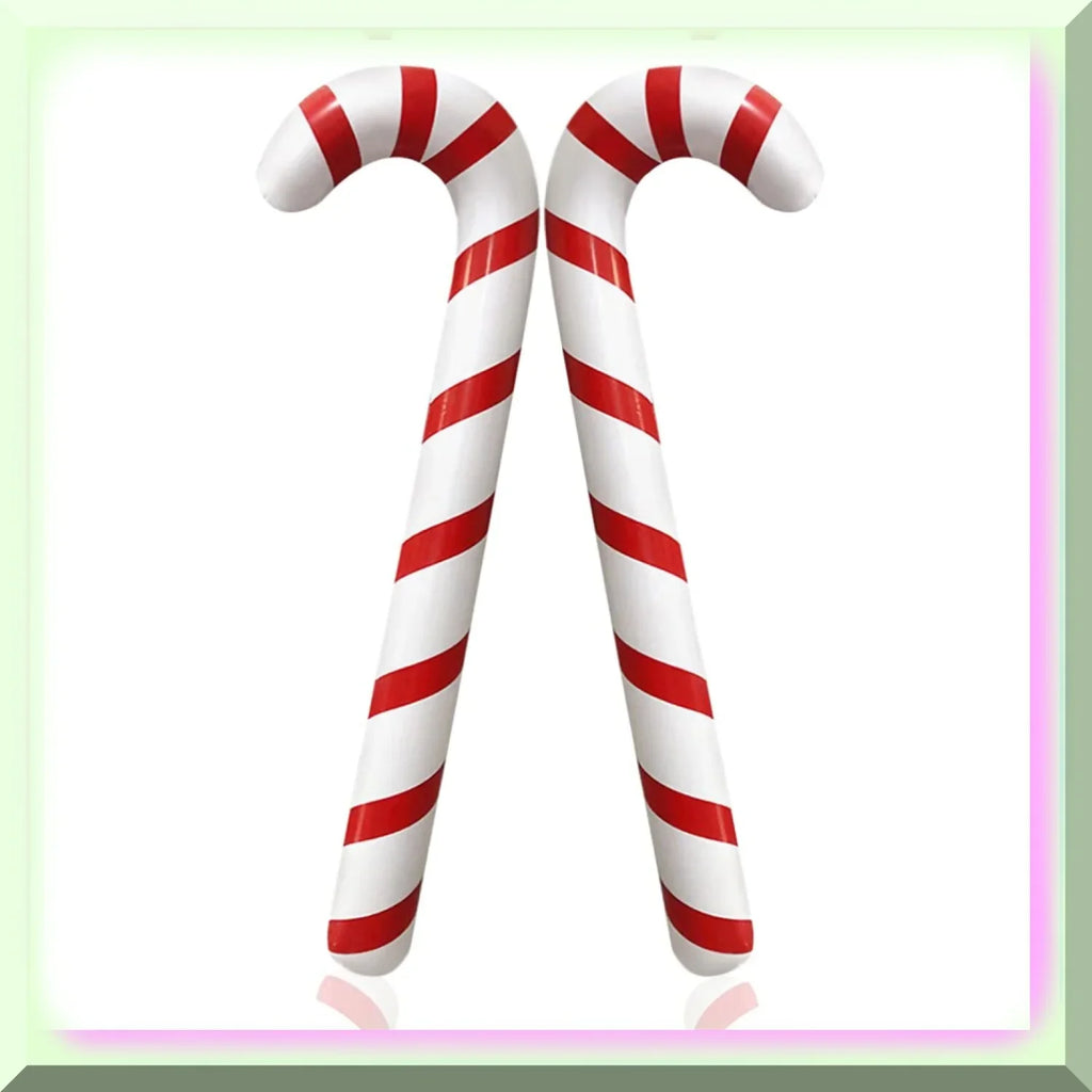 Jumbo Candy Cane Floats - 2 Pack Inflatable Balloons for Festive Pool Decorations and Outdoor Candy Cane Displays