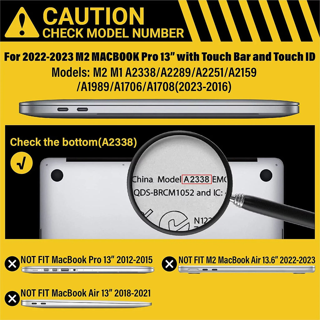 Compatible with 2023 2022 M2 MacBook Pro 13 Inch Case 2021-2016 M1 A2338 A2289 A2251 A2159 A1989 A1706 A1708,