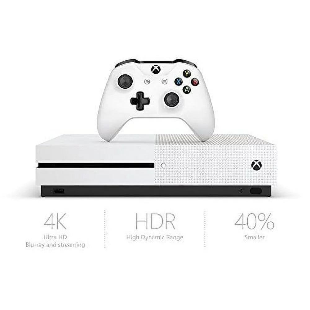 Restored Microsoft Xbox One S 500GB Console White Slim (Refurbished)