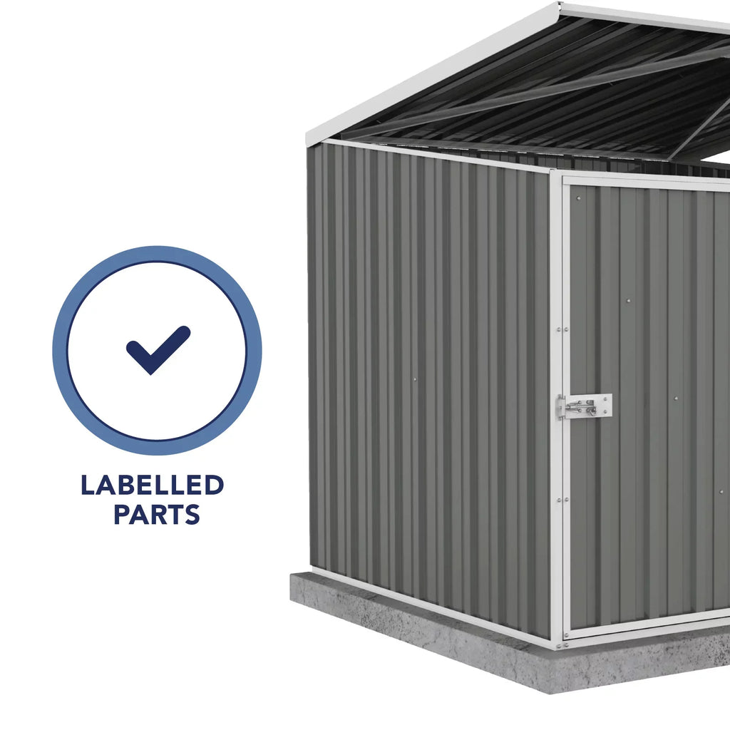 Absco AB1070 5 x 5 ft. Multipurpose Metal Pool Pump Shed - Woodland Gray
