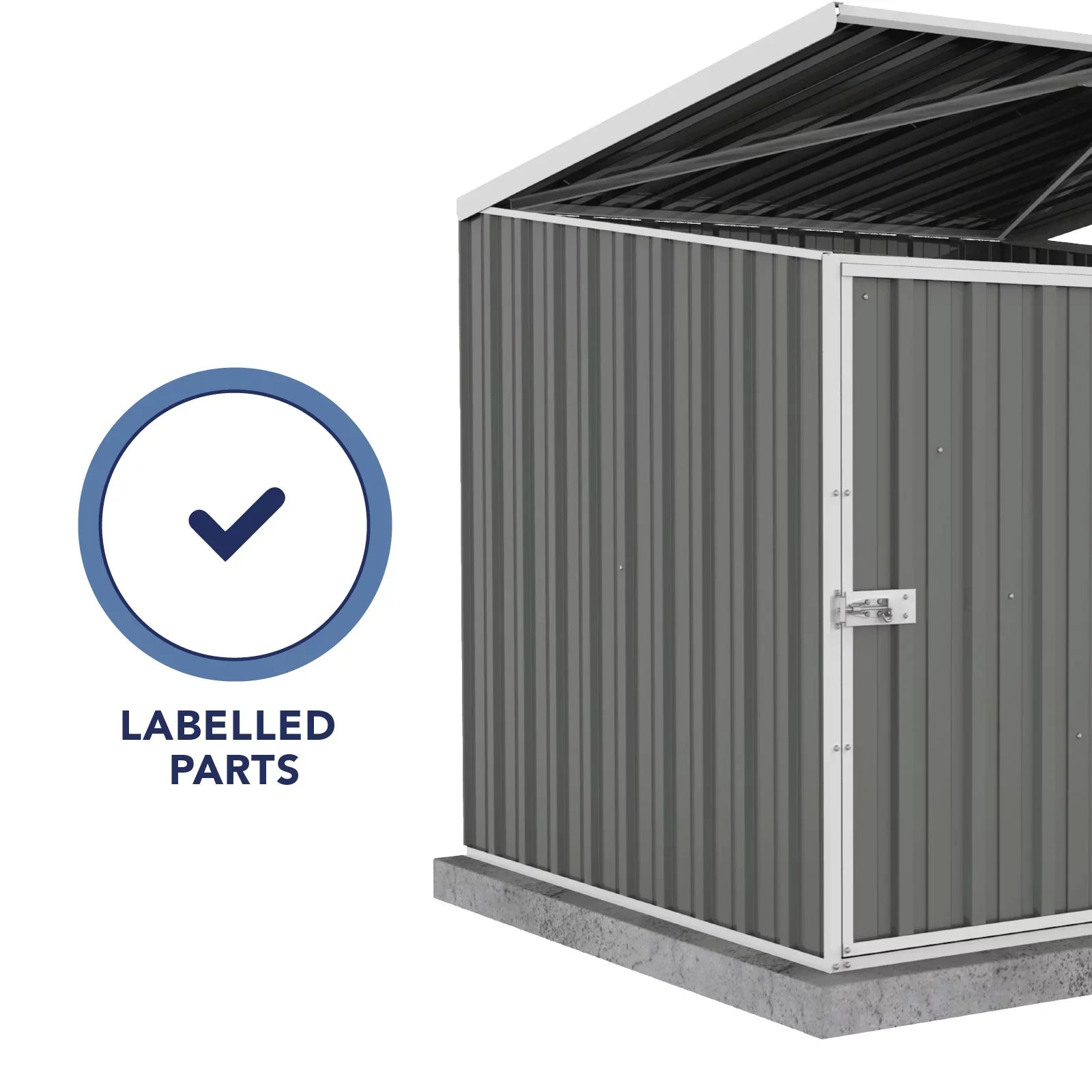 Absco AB1070 5 x 5 ft. Multipurpose Metal Pool Pump Shed - Woodland Gray