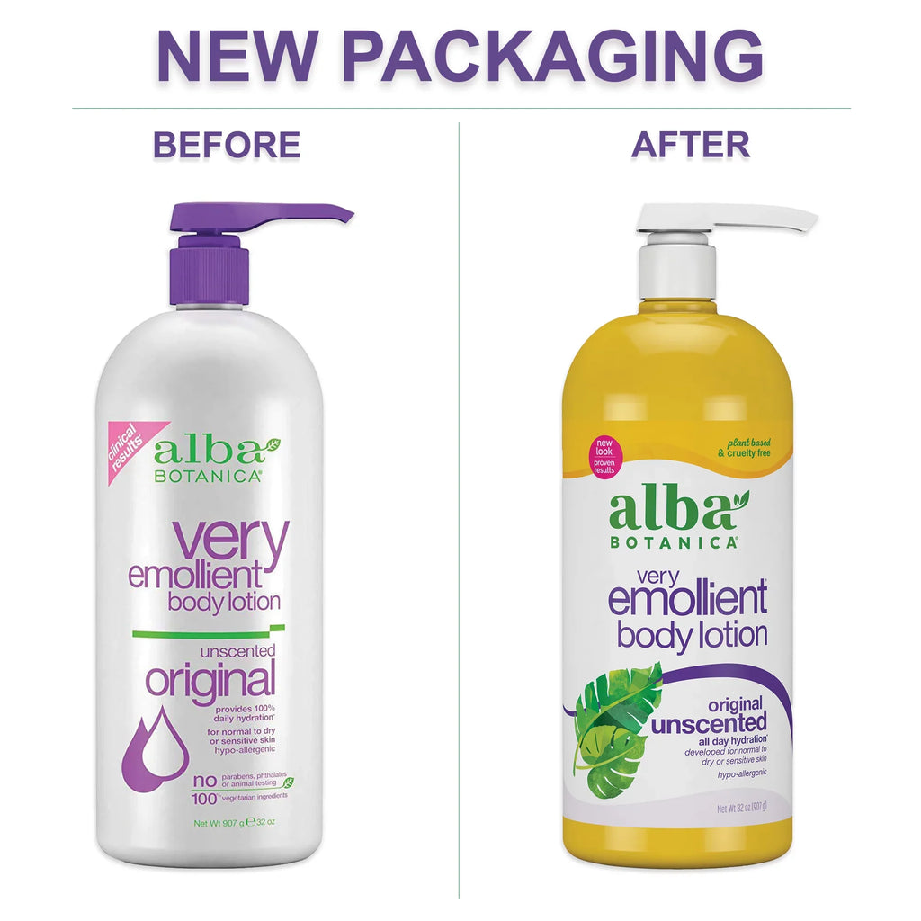 Alba Botanica Very Emollient Body Lotion, Unscented Original, 32 Oz