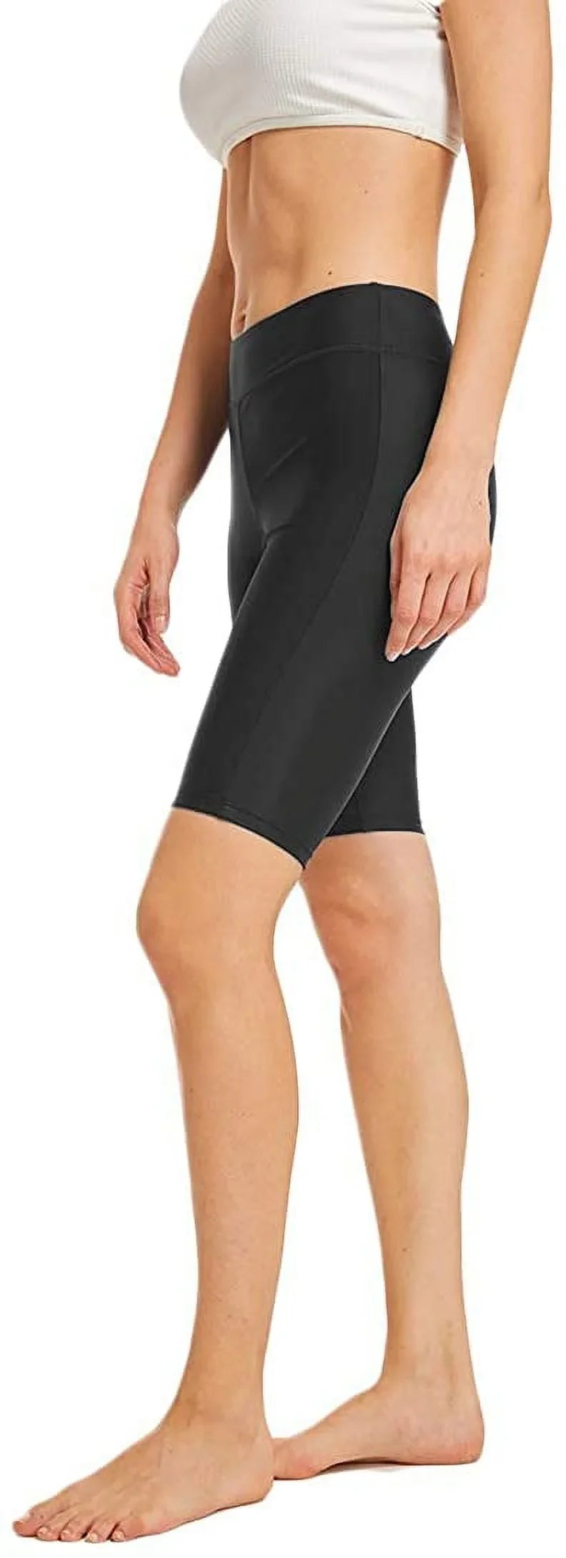 Micosuza Womens Long Swim Shorts Tankini Bottom Beachwear Rash Guard Boy Leg Boardshorts Sun Protection