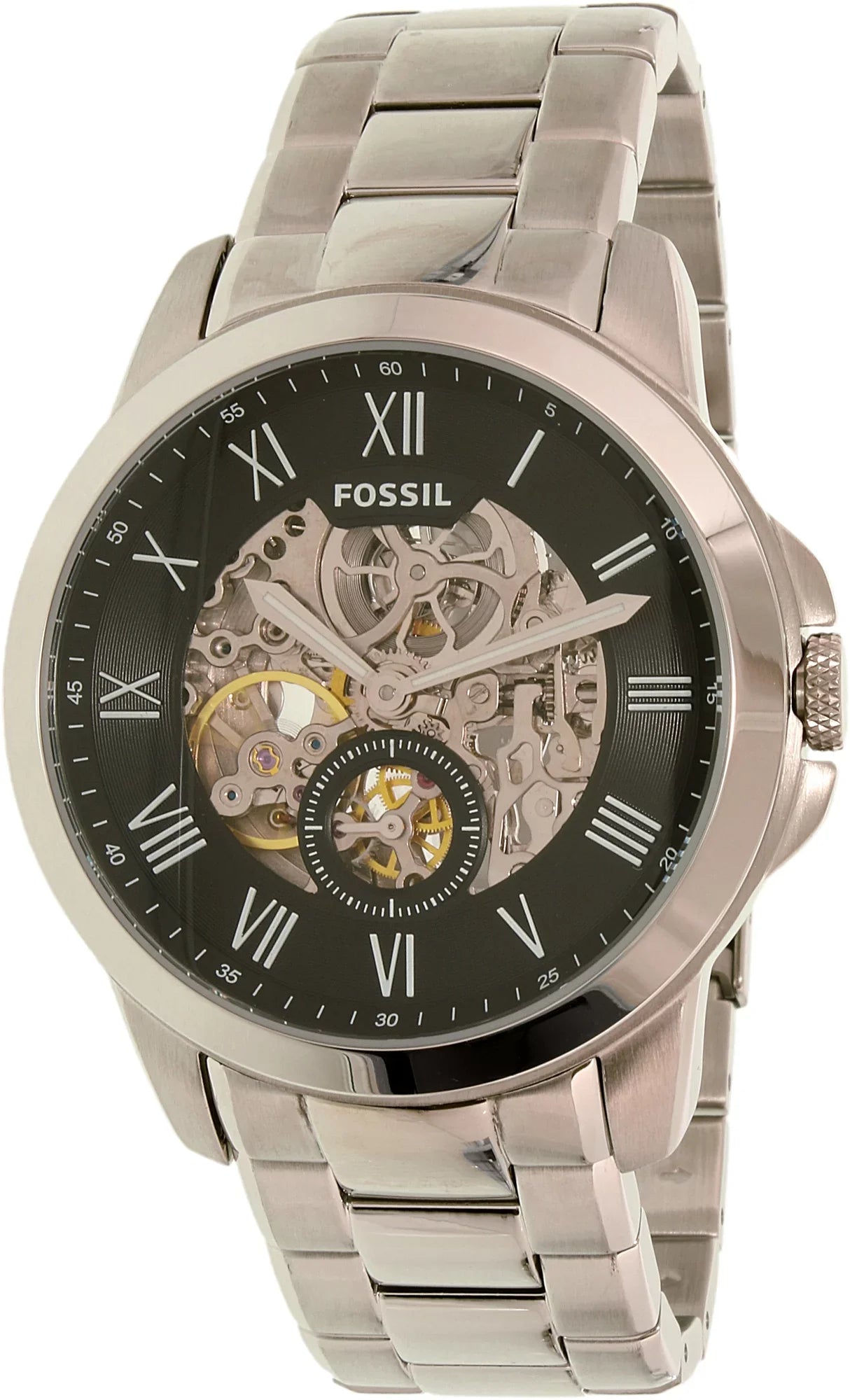 Fossil Men's Grant Watch Automatic Mineral Crystal ME3055