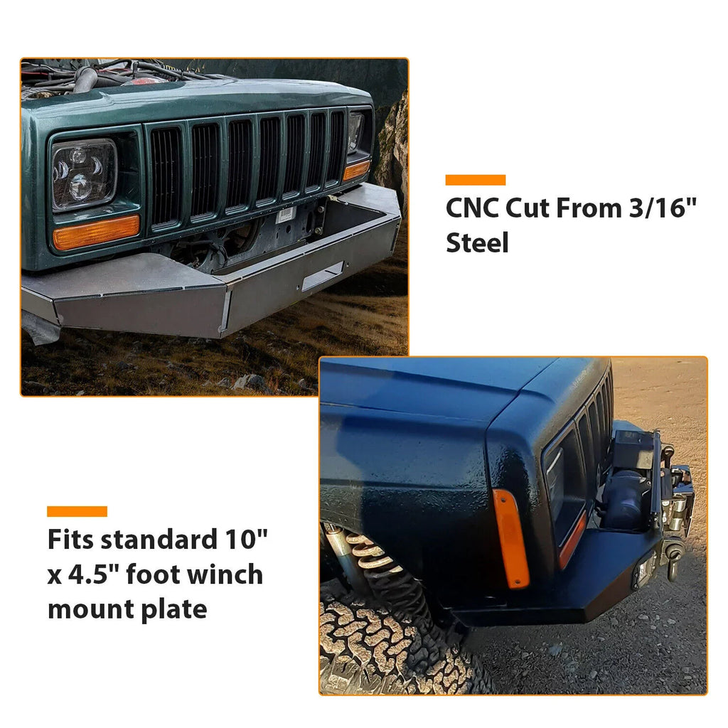 Front Bumper Bare Metal Kit for 1984-2001 Jeep Cherokee  Winch Mount Plate
