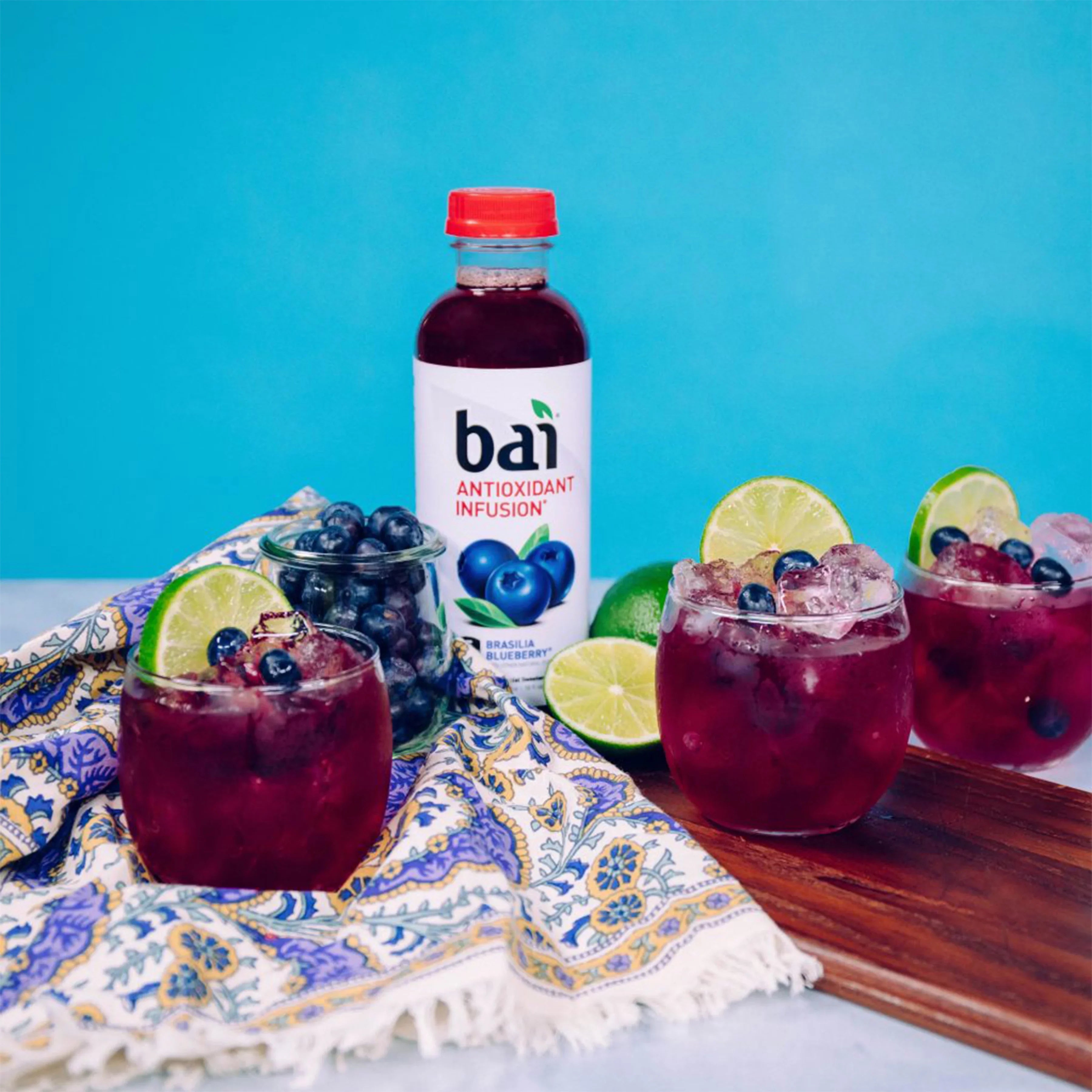 Bai Gluten-Free, Brasilia Blueberry, Antioxidant Infused Drink, 18 Fl Oz, 12 Pack Bottles