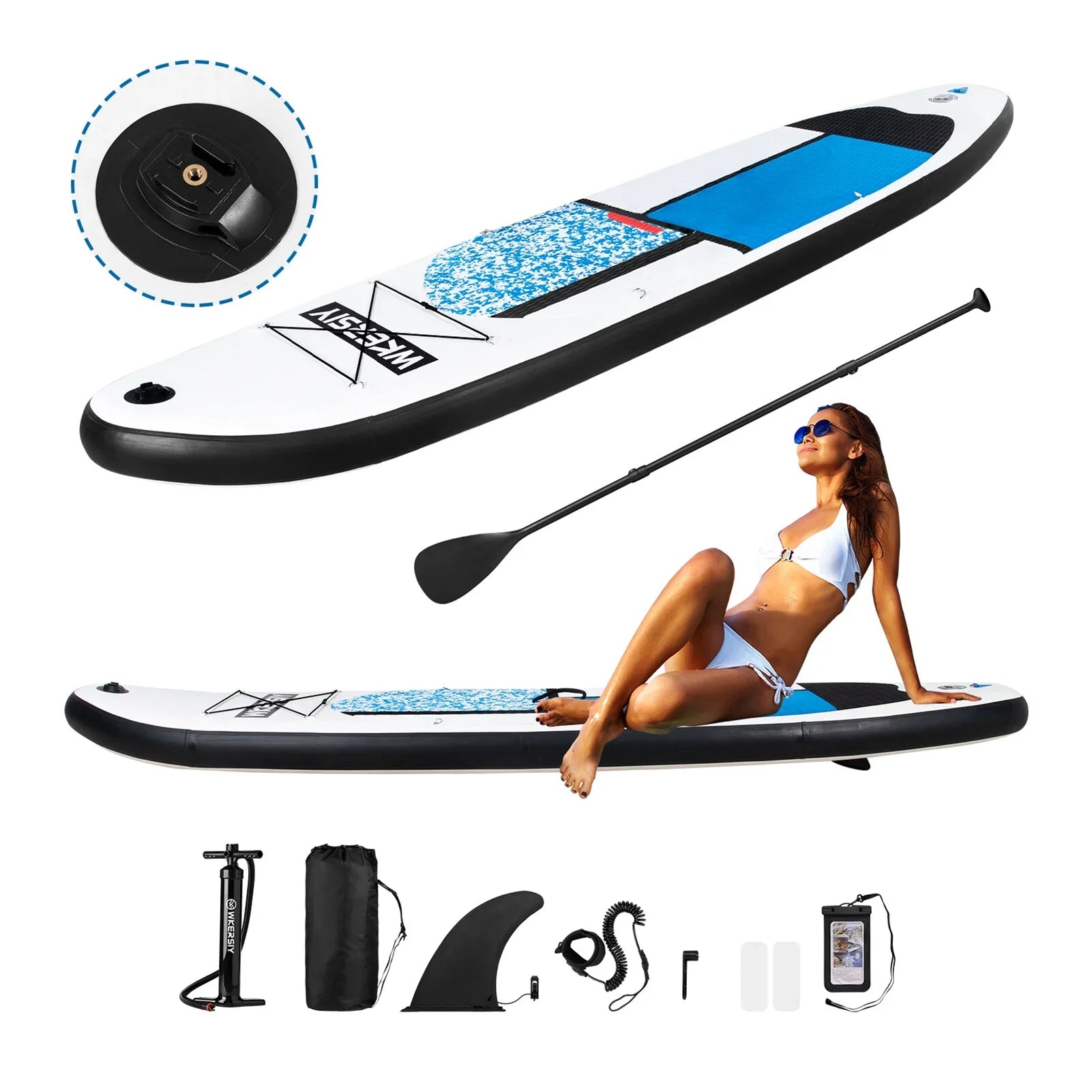 Inflatable Stand Up Paddle Board Non-Slip  for All Skill Levels Surf Board with Air Pump Carry Bag Leash Standing Boat for Youth & Adult