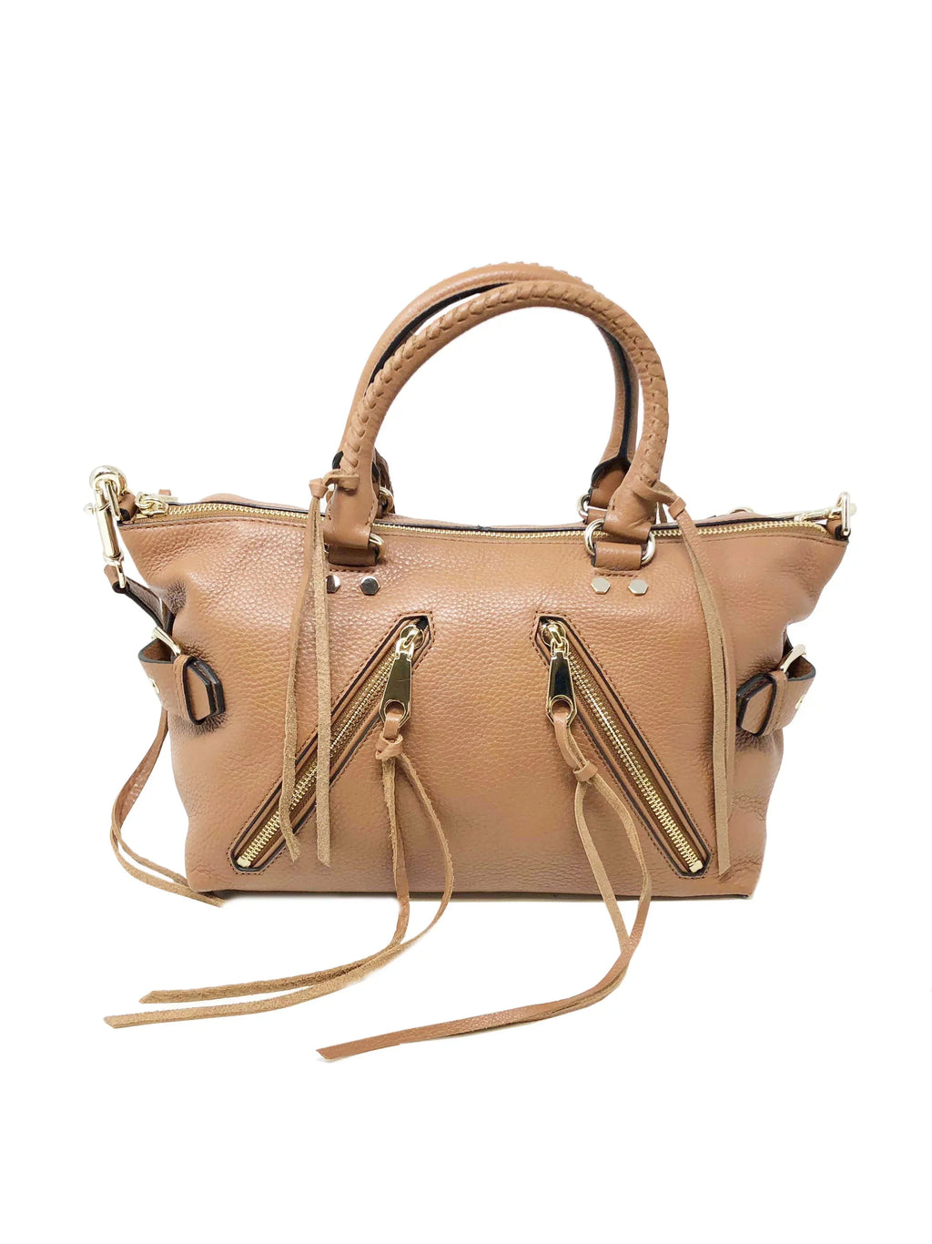 Rebecca Minkoff Moto Almond Brown Leather Satchel Ladies Tote Purse HF16LMOS26