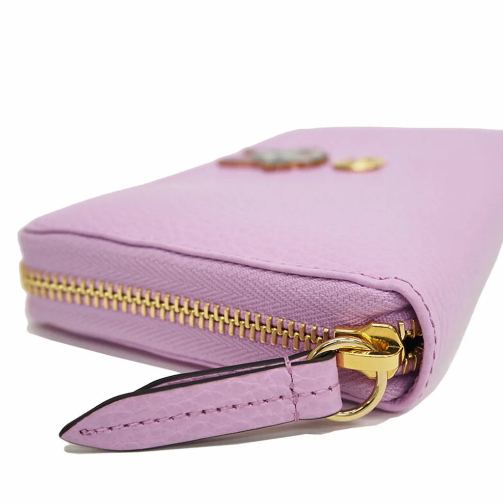 Pre-Owned  Gucci 499337  Marmont Bosco Zip Around Wallet Round Purse Light Pink Dog Boston Terrier (Like New)