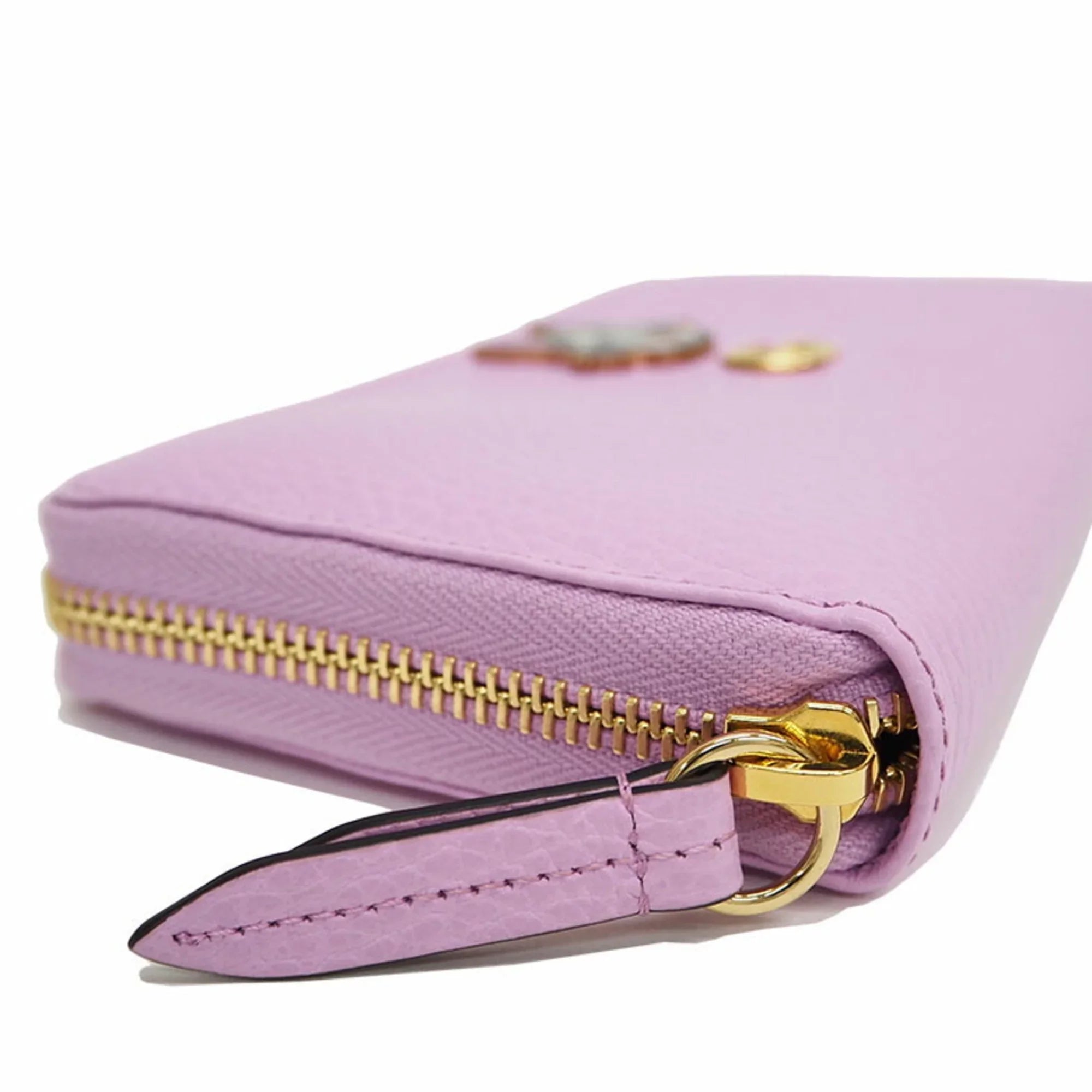 Pre-Owned  Gucci 499337  Marmont Bosco Zip Around Wallet Round Purse Light Pink Dog Boston Terrier (Like New)
