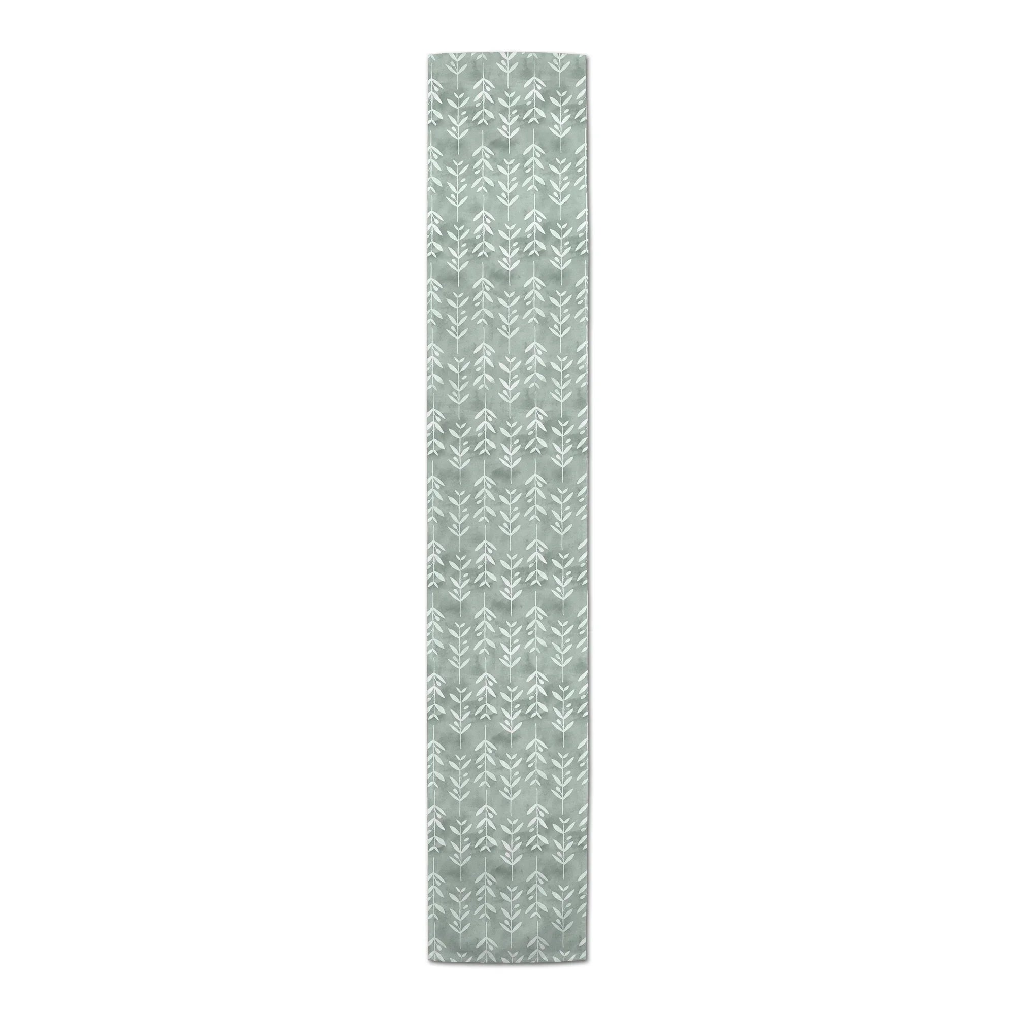 Creative Products Leafy Vine Pattern Soft Green 16 x 72 Poly Twill Table Runner
