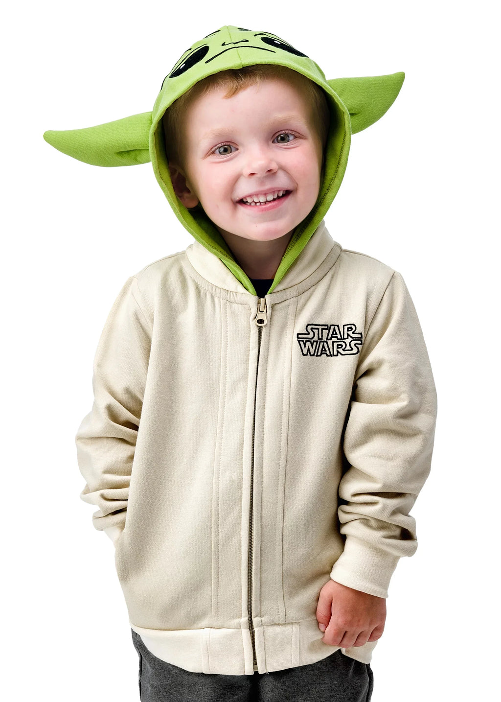 The Mandalorian Baby Yoda Sublimated Costume zip up Hoodie w/ Mask for Youth Kids - X-Large