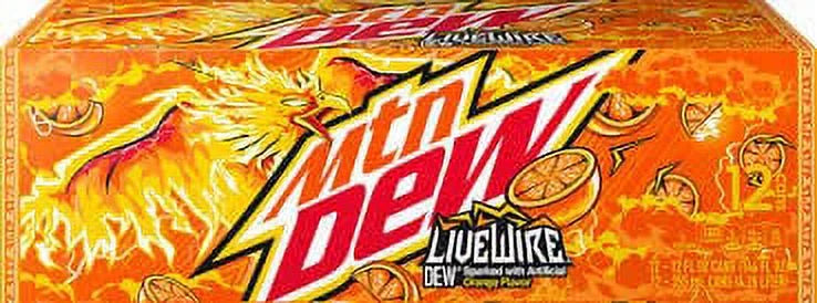 Mountain Dew Livewire ed Orange - With A Coaster ( 12 Oz Cans ) (Livewire ( Pack Of ( 12 ) 12 Oz Cans ))