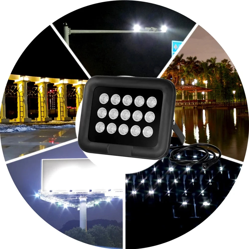 15pcs Array   Infrared Illuminator, Wide Angle Long Range Night Vision, Outdoor Waterproof, Suitable for  Cameras
