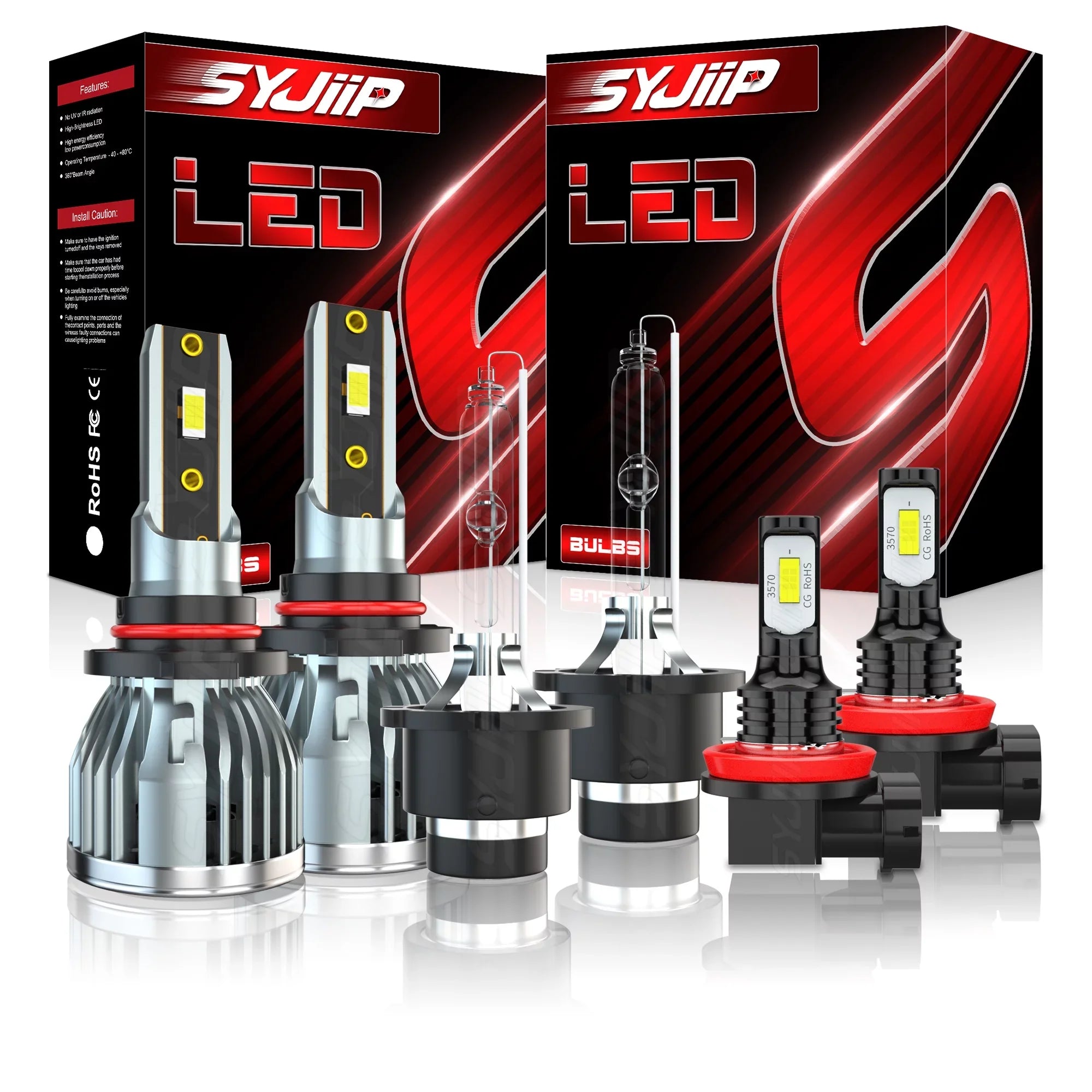 9005 D4S  Headlight Bulbs 9005/HB3 High Beam D4S  Low Beam Fog Light Combo 6Pcs
