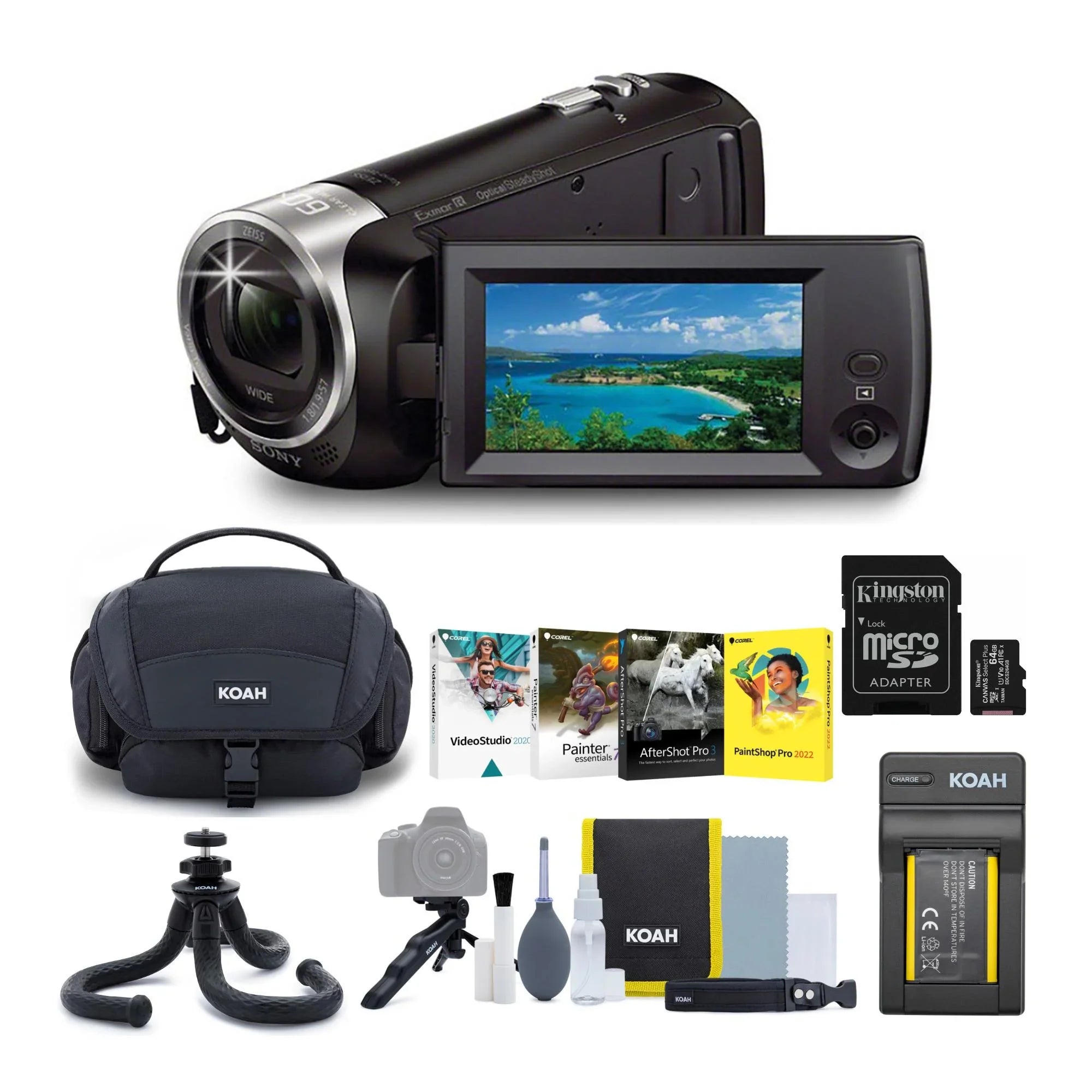 Sony Handycam 1080p Full  Camcorder with Exmor R  Sensor (Black) Bundle
