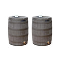 Good Ideas Rain Wizard 50 Gallon Rain Barrel Water Collector, Oak (2 Pack)