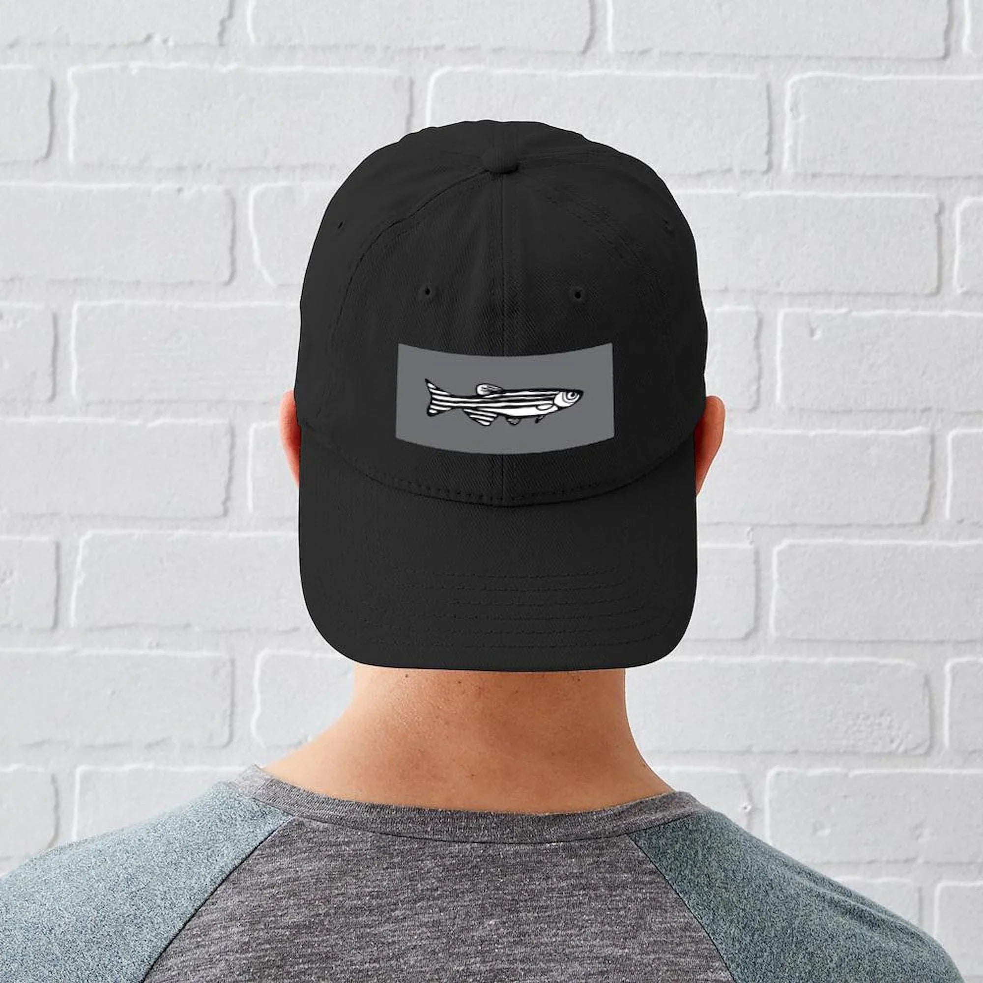 CafePress - Zebrafish Black Cap - Printed Adjustable Cotton Canvas Black Baseball Hat