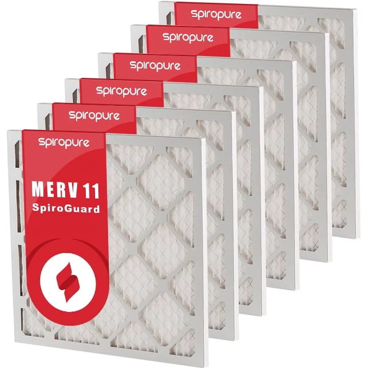 SpiroPure 16.38x21.38x1  11 Pleated Filter Air Filters - Made in  (6 Pack)