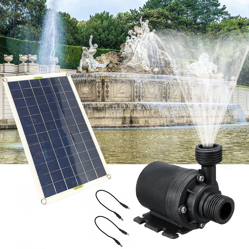 Goldmeet Solar Fountain Pump Kit 20W Panel Powered Water Submersible Low Noise 12V for Bird Bath Fish Pond Garden Hydroponic