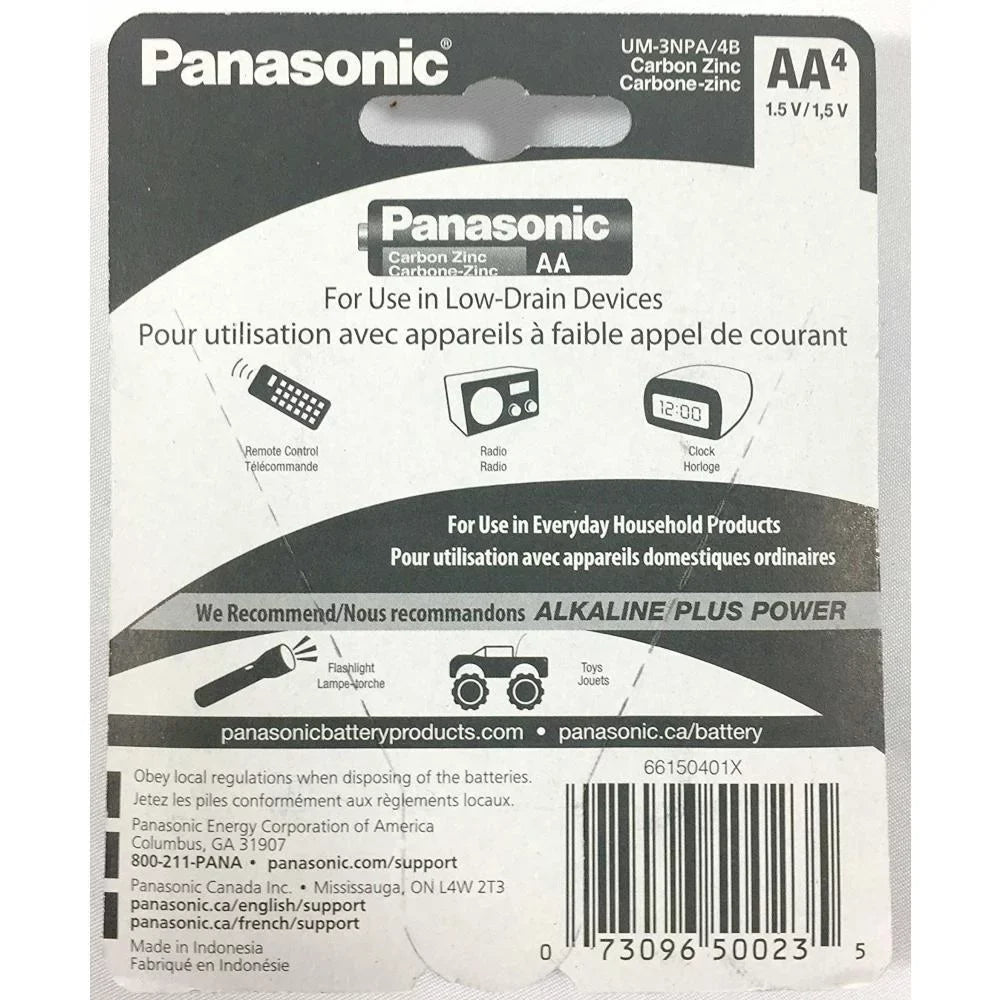 48  Panasonic  Batteries Super Heavy Duty Power Carbon Zinc Double A Battery 1.5v