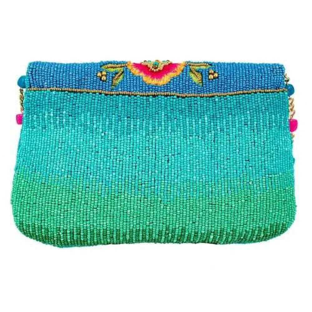 Mary Frances Butterfly Love Blue Pink Spring Beaded Crossbody Handbag