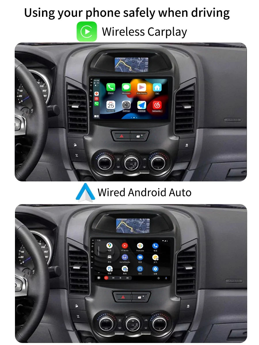9 inch Carplay Car Radio Stereo For Ford Ranger 2011 - 2016  Navi Android Screen Multimedia Player Android Auto With Bluetooth